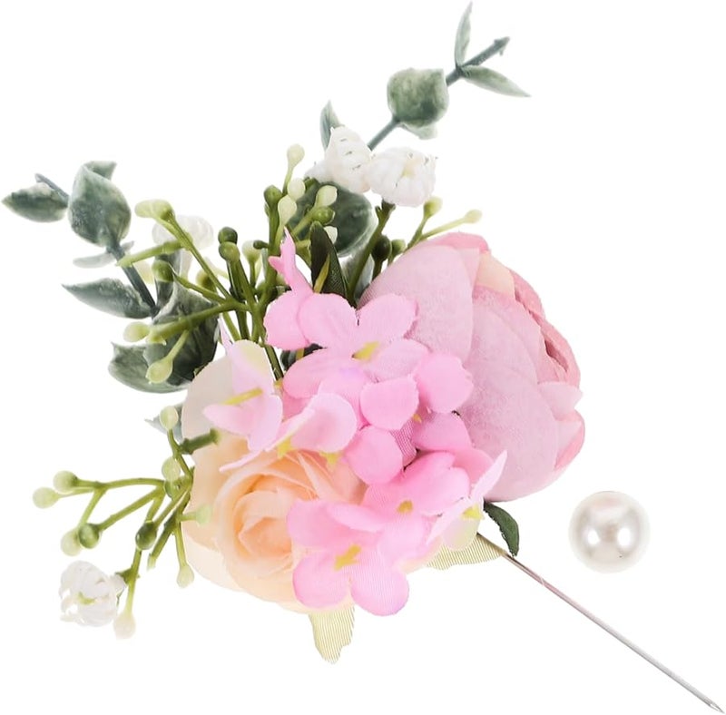 Realistic White Flower Corsage Brooch For Bride Bridesmaid Wedding Prom Party - Image 1